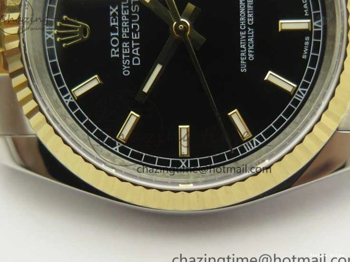 0413 DateJust 36 SS YG 126233 ARF 1:1 Best Edition Black Dial Stick Markers on SS YG Jubilee Bracelet SH ModernLook 3432